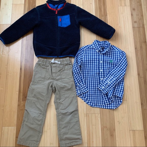 Boys Gap lined Pull on Pants and Chaps Check Shirt - Picture 8 of 8